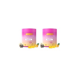 Her Juicy Vegan Feminine Probiotics – Supports pH Balance, Digestive & Immune Health | Support Healthy Odor | with Slippery Elm，Prebiotics & Lactobacillus Probiotic Blend | Tropical Pineapple Flavor | 60 Gummies Healthcare Dietary Vitamin Supplement:_2