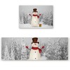 Queener Home Winter Christmas Tree and Snowman Kitchen Rugs and