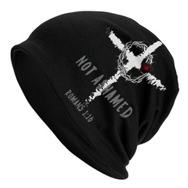 Religious Christian Faith Jesus-Romans 1:16 Beanie Hat for Men/Women Elasticity Winter Skull Cap Warm Soft Knit Hat Lightweight Hat Black