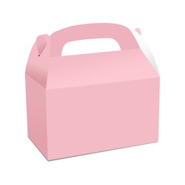 Partystadl 12 Pack Party Favor Boxes, Eco-Friendly Kraft Paper Candy Boxes with Handles, Sturdy Favor Boxes for Birthday, Holiday Events, and Snacks (Pink)
