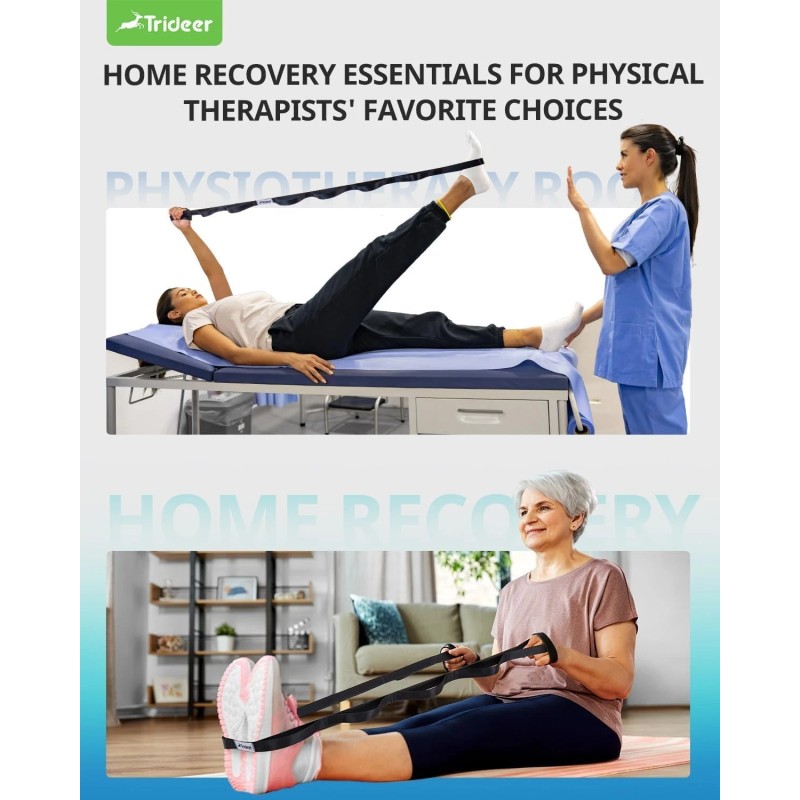 Trideer Stretching Strap Yoga Strap Physical Therapy for Home Workout,