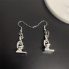 MALOYANVE Microscope Dangle Earrings for Women Unique Silver Plated DNA