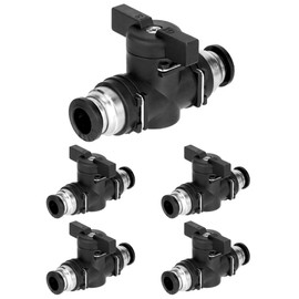 QWORK® Pack of 5 Pneumatic Connectors Pneumatic Stop Valve for Quick Connection of Pneumatic Hoses (Diameter 8 mm)