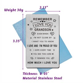 EE&YU Grandson Gifts Card - Grandson Birthday Gifts, Adult Grandson Graduation Present, Proud Grandson Gifts Ideas