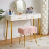IBUYKE Rectangular Footrest Stool Ottoman, Makeup Vanity Stool Side Table,