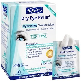 Dr. Fischer Daily hygienic & hydrating eyelid wipes- Complementary aid for dry eye syndrome & cleanse the eye area of ocular secretions. Moisture enriched to effectively clean & moisturize (30 Wipes)