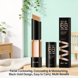 Long Lasting Waterproof Pearl Infused Concealer BB Cream Makeup Stick with Built-in Foundation Brush for Lightening & Whiteningcolor: Black