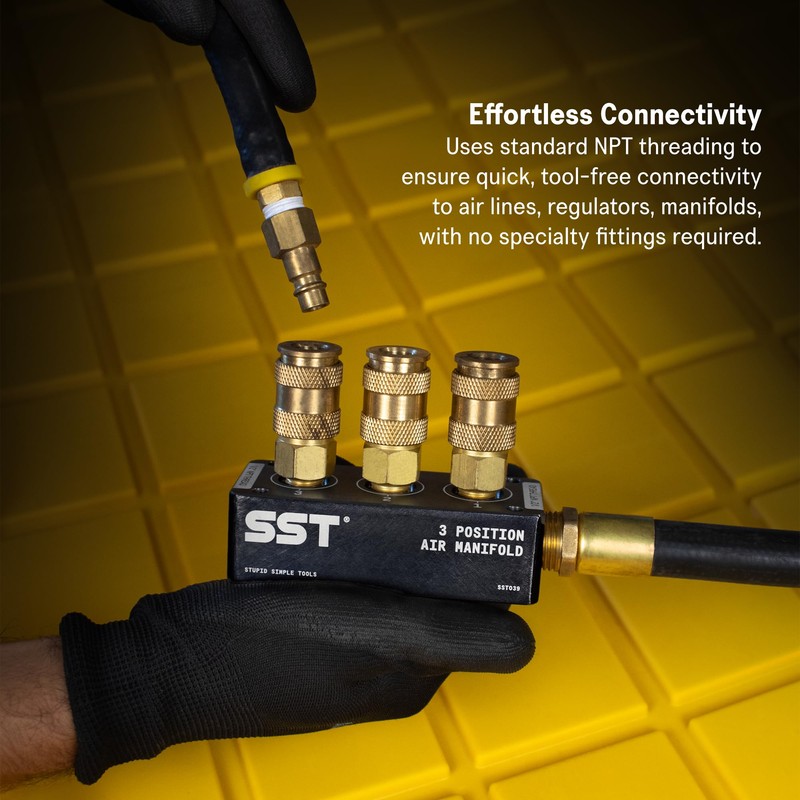 SST - Air Manifold - 1/2" NPT Inlet and 1/4"