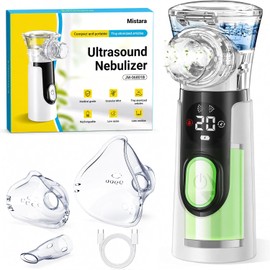 Portable Nebuliser for Kids - 𝐑𝐞𝐜𝐡𝐚𝐫𝐠𝐞𝐚𝐛𝐥𝐞 Nebulizer Machine for Adults, Self-Cleaning Nebuliser for Adults with 2 Masks & Mouthpiece, Silent Nebulisers for Daily Home and Travel Care
