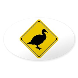 CafePress Duck Crossing Sign Oval Sticker Oval Car Bumper Sticker
