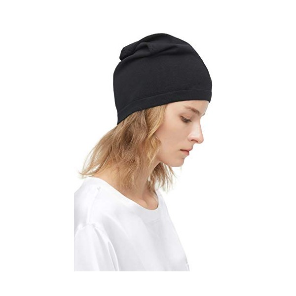 LilySilk 100% Silk Knitted Slouchy Beanie Breathable Thin Women Men