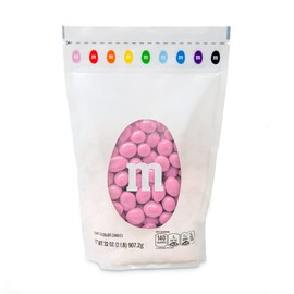 M&M’S Peanut Pink Chocolate Candy - 2lbs of Bulk Candy in Resealable Pack for Candy Buffet, Birthday Parties, Theme Meetings, Candy Bar, Sweet Stuff for DIY Party Favors or Edible Decoration