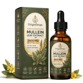 Origin Drops Mullein, Mullein Drops for Lungs, 2 Fl Oz, Herbal Lung Support Blend, Daily Respiratory Wellness Support, Mullein, Marshmallow Root & Licorice Root Blend
