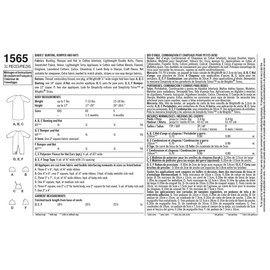 Simplicity 1565 Baby Bunting, Romper, and Hat Sewing Patterns, Sizes XXS-S