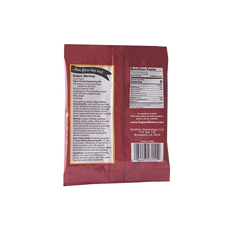 Cajun's Choice Louisiana Foods Cajun Shrimp Seasoning Mix, 0.3 oz