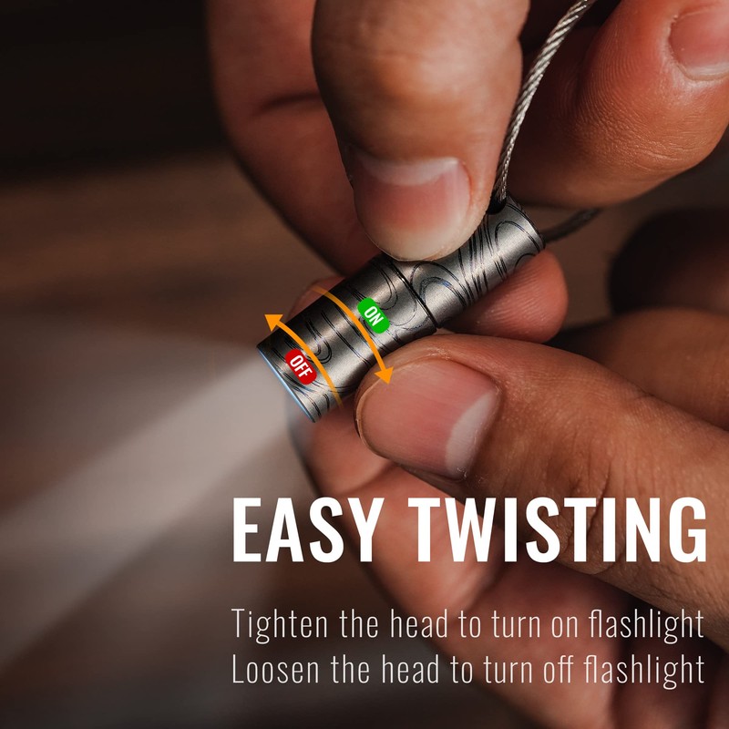 KeyUnity KF00 Titanium Mini Torch Keyring 15 Lumen Waterproof LED