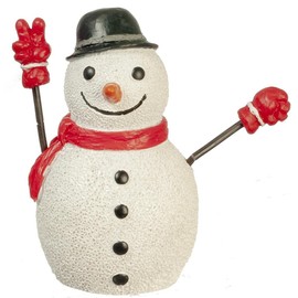 Melody Jane Dollhouse Snowman with Red Scarf Miniature Christmas Garden Accessories 1:12