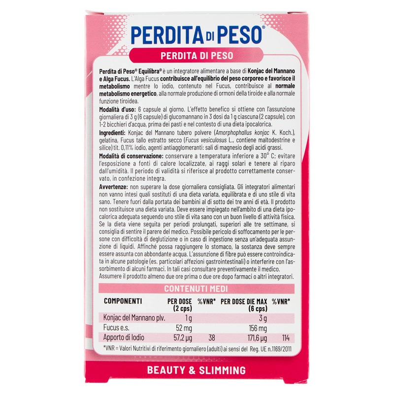 Equilibra Integratori Alimentari, Perdita di Peso, Integratore per Pedita Peso