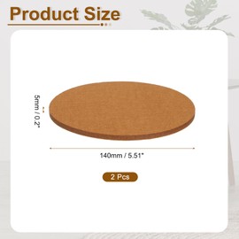uxcell Round Felt Furniture Pads, 2Pcs 5.5" Dia x 0.2" Thick Adhesive Backed Felt Non-Slip Anti-Scratch Felt Pads Chair Leg Protectors for Protecting Hardwood Floor, Light Brown