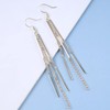 Cimenexe Bohemian Crystal Tassel Chain Drop Earrings Gold Tennis Cz