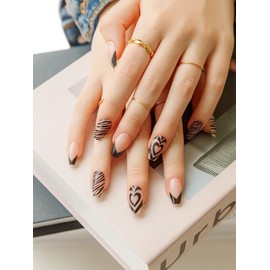 Reusable Nail Tip Awesome Zebra (Coffin) / 리유저블 네일팁 어썸 지브라(코핀)