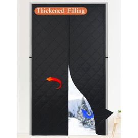 Upgraded Magnetic Thermal Insulated Door Curtain,Thicken Polyester Fiberfill & Thicker Oxford Fabric,Temporary Magnetic Screen Door,Folding Doors Insulation Cover,Window Insulation Kit for Winter