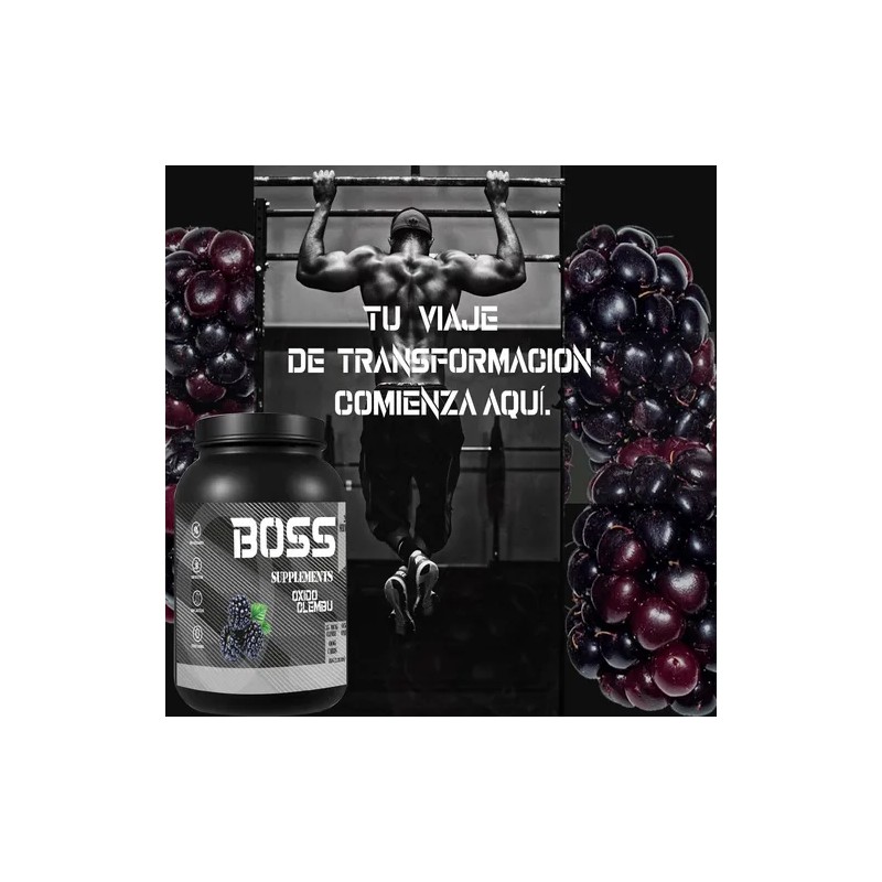 Óxido Nítrico + Clembu 1kg Pre Entreno Boss 200 Servs