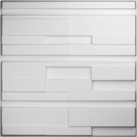 Ekena Millwork WP20X20OBWH-CASE-20 19 5/8"W x 19 5/8"H Offset Brick EnduraWall Decorative 3D Wall Panel Covers 53.49 Sq. Ft. (20/PK)