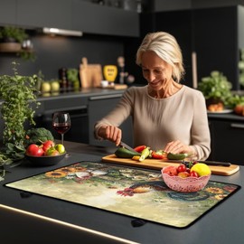 Yatixapu Stove Top Covers for Electric Stove, Chickens Heat-Resistant Silicone Glass Stove Top Cover Protector 20.96" x 29.18" Induction Cooktop Protector Range Ceramic Stove Top Covers Mat