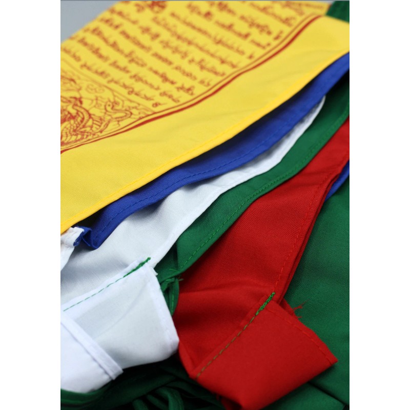 Vertical Mixed Deities Color Print Tibetan Prayer Flags