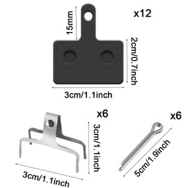 LLTLGF 6 x Bicycle Disc Brake Pads, Bicycle Brake Pads, Resin Brake Pads, for B01S, Bike Pads, Brake Pad, Disc Brake Pads, High Performance (Pack of 6)