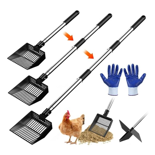 Large chicken poop scooper, chicken accessories, sieve scoop, chicken coop