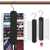 2 Pack Tie Rack for Closet, Premium Wooden Necktie Organizer