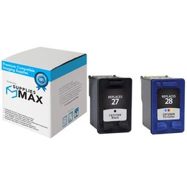 SuppliesMAX Remanufactured Replacement for HP DeskJet 3320/3420/3450/3520/3650/3845/PSC-1310/1315/2200/2210 Inkjet Combo Pack (Black/Color) (NO. 27/NO. 28) (C9323AN)