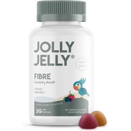 Prebiotic Fibre Gummies - 3g - Chicory Root Inulin, BlackBerry, Strawberry & Peach Flavour - Kosher, Halal - 60 Vegan Gummies.