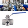 3 Way Ball Valve 1in 304 Stainless Steel Female T