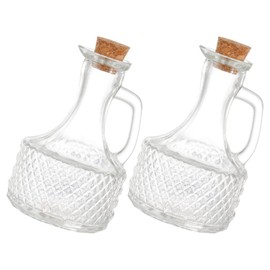 CALLARON 2Pcs Glass Oil Bottles 14Oz Oil Dispenser with Cork Clear Oil Container Kitchen Oil Vinegar Storage Bottle Olive Oil Bottle Syrup Dispenser Glass Seasoning Bottle