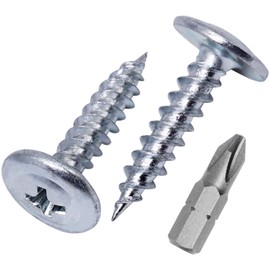 (Pack of 100) Zinc Plated Steel 4.2 x 19mm Wood Screws Metal Screws Phillips Modified Truss Head Self Tapping (100, 4.2 x 19mm)