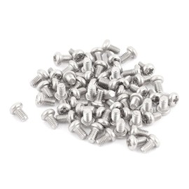 MACHSWON M2.5x4mm Round Head Cross Screw 304 Stainless Steel Cross head Phillips Pan Head Screws Bolt 60pcs