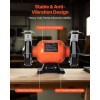Single Speed 6-inch Bench Grinder with 1750RPM Low-Speed Table 250W