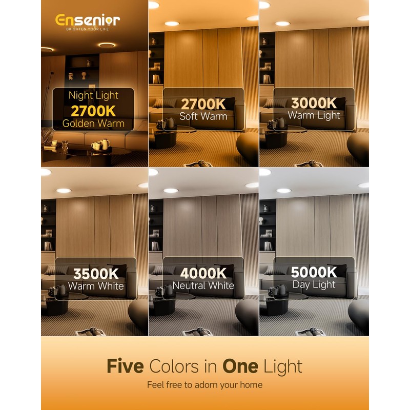Ensenior 24 Pack 4 Inch LED Recessed Ceiling Light with