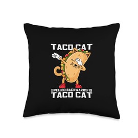 Tacocat Spelled Backwards Is Taco Cat Taco Day Cinco De Mayo Throw Pillow