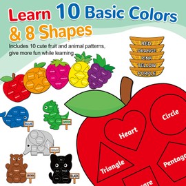 10 Packs Shape & Color Recognition Magnetic Sorting Set for Refrigerator for Toddlers Educational Magnet Color Shape Matching Magnet for Kids Preschool Learning Magnets for Whiteboard Classroom Game