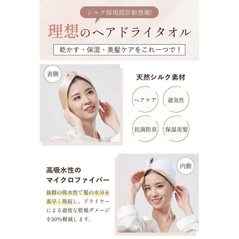 Utukky Hair Dry Towel, Towel Cap, Hair Towel, Single Side,
