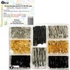 500 Safety Pins Assortment, Black, Gold & Silbefarben 19-28 38
