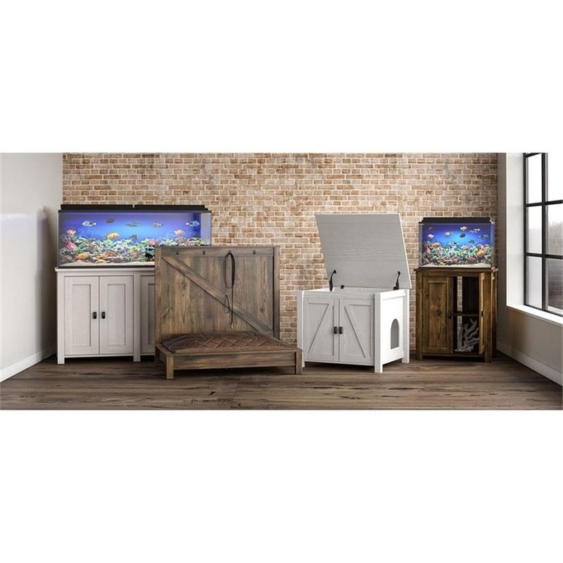 Pemberly Row 10/20 Gallon Aquarium/Terrarium Stand in Rustic