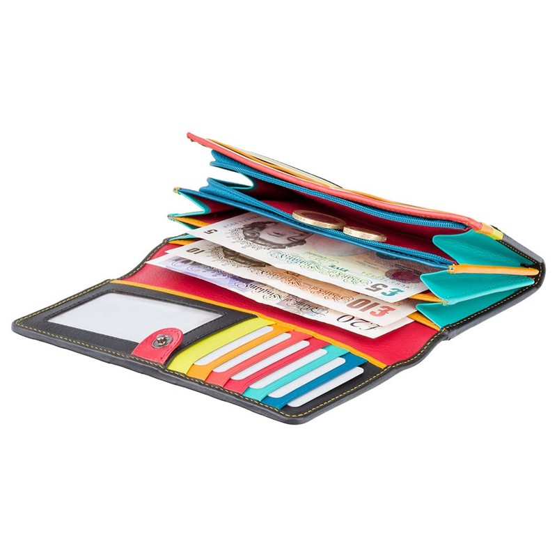 Visconti STR4 Women's Secure RFID Blocking Large Leather Trifold Clutch