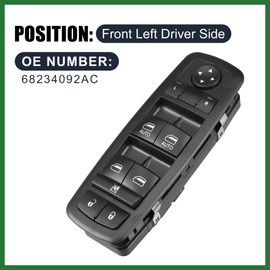 Motoforti 68234092AC Front Left Driver Side Car Power Window Switch for Chrysler Pacifica 2017-2022 for Chrysler Voyager 2020-2022 Long-lasting