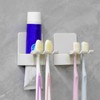 2 PCS Self-Adhesive Toothbrush Holders Wall Mounted, Water Proof Toothbrush