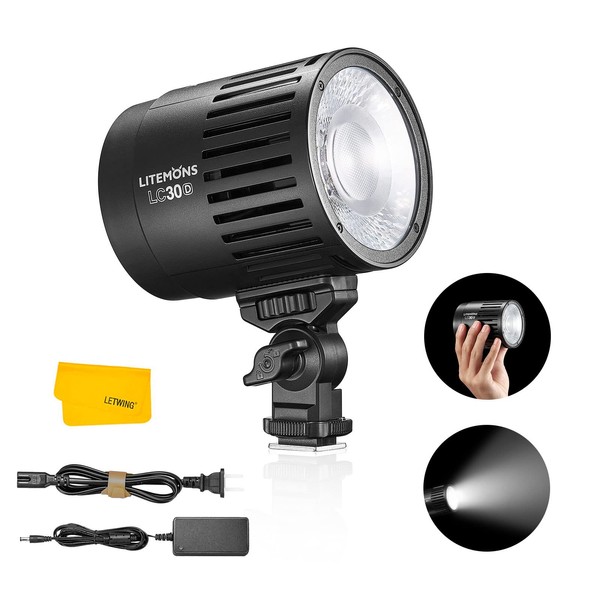 Godox LC30D LED Video Light,38W Tabletop LED Light,5600K 35800 LUX@0.5m,CRI